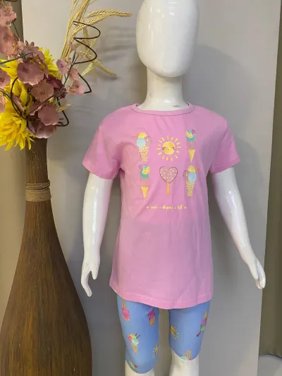 CONJUNTO FEMININO INFANTIL SEM MANGA+BRM R09