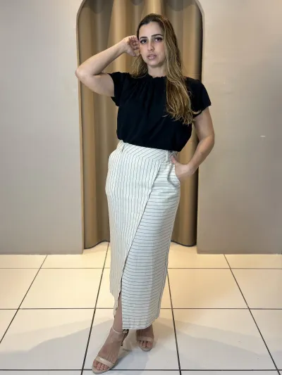 BLUSA FEMININO MANGA CURTA EVASE R09
