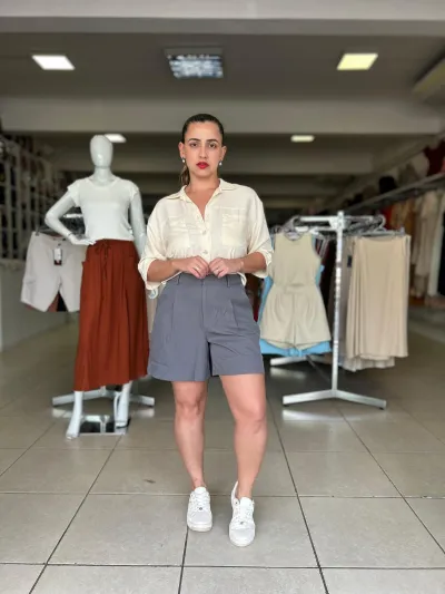 SHORTS FEMININO ALFAIATARIA