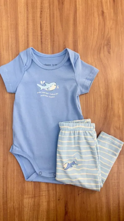 CONJUNTO MASCULINO INFANTIL BODY+SHRT