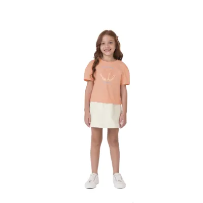 MALWEE — CONJUNTO FEMININO INFANTIL MANGA CURTA+SHORTS
