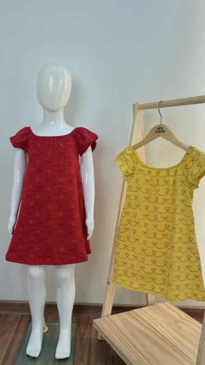 VESTIDO FEMININO INFANTIL SEM MANGA
