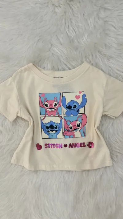 BLUSA FEMININO INFANTIL SEM MANGA STITCH