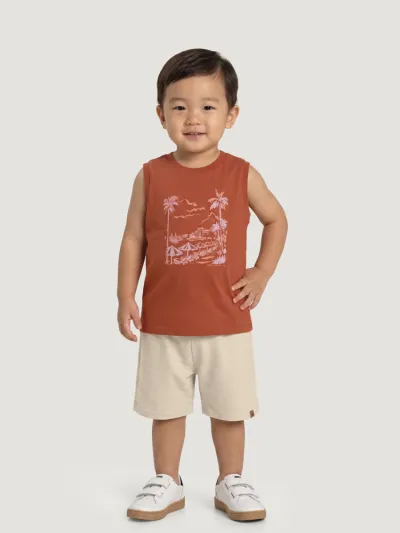MALWEE — CONJUNTO MASCULINO INFANTIL REGATA+BERMUDA