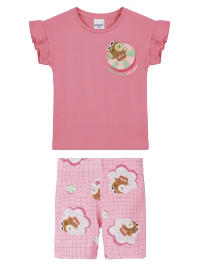 MALWEE — CONJUNTO FEMININO INFANTIL MANGA CURTA+BERMUDA