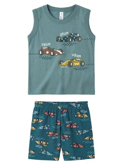 MALWEE — PIJAMA MASCULINO INFANTIL REGATA+BERMUDA