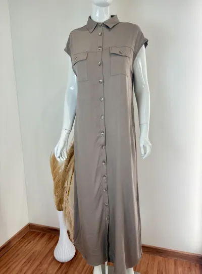MALWEE — VESTIDO FEMININO ADULTO SEM MANGA MIDI