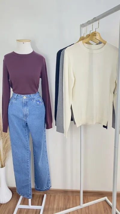 SUETER FEMININO ADULTO MANGA LONGA