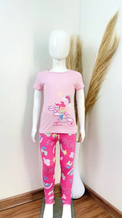 CONJUNTO FEMININO INFANTIL SEM MANGA+LEG
