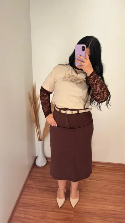 MARIALÍCIA — SAIA FEMININO ADULTO MIDI