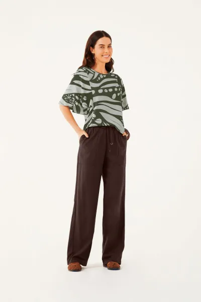 CALÇA FEMININO ADULTO PANTALONA LINHO