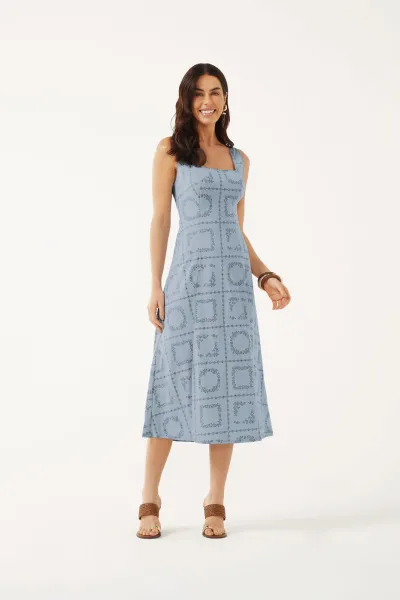 MARIALÍCIA — VESTIDO FEMININO ADULTO SEM MANGA MIDI