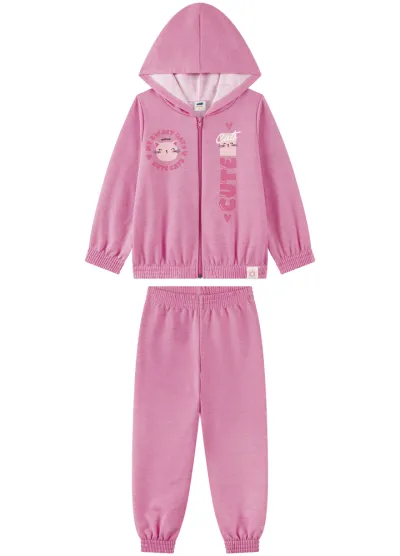 MARLAN — CONJUNTO FEMININO INFANTIL JAQUETA+CALÇA MOLETOM