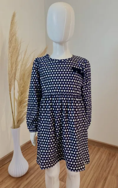 VESTIDO FEMININO INFANTIL MANGA LONGA CURTO