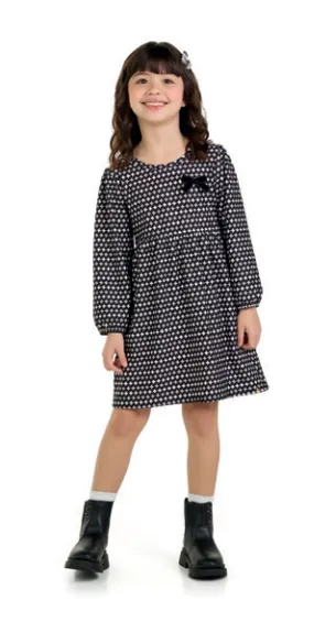 MARLAN — VESTIDO FEMININO INFANTIL MANGA LONGA CURTO