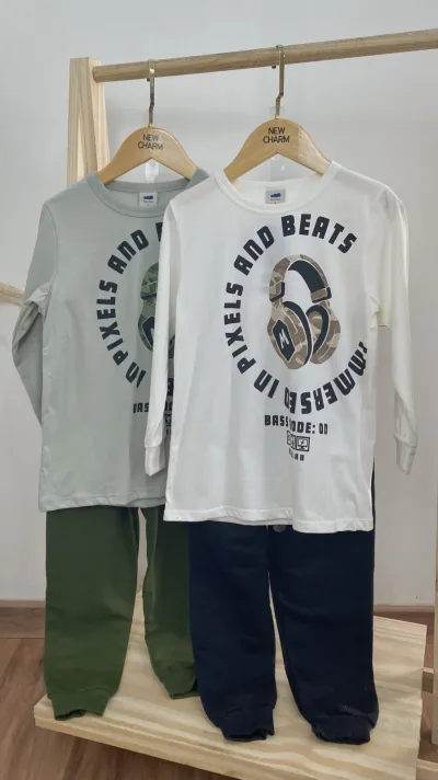 CONJUNTO MASCULINO INFANTIL MANGA LONGA+CALÇA