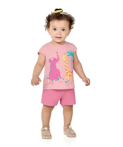 MARLAN — CONJUNTO FEMININO INFANTIL SEM MANGA+SHORTS