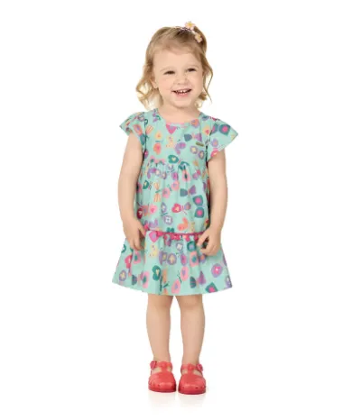 MARLAN — VESTIDO FEMININO INFANTIL SEM MANGA CURTO
