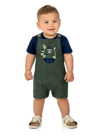MARLAN — CONJUNTO MASCULINO INFANTIL MACACAO+MANGA CURTA