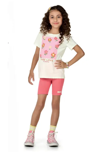 MARLAN — CONJUNTO FEMININO INFANTIL MANGA CURTA+SHORTS