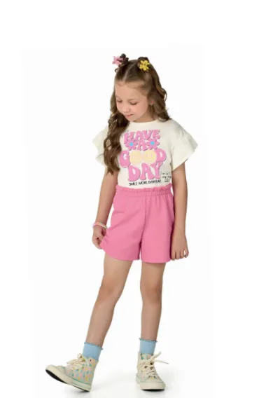 MARLAN — CONJUNTO FEMININO INFANTIL SEM MANGA+SHORTS