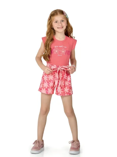 MARLAN — CONJUNTO FEMININO INFANTIL SEM MANGA+SHORTS
