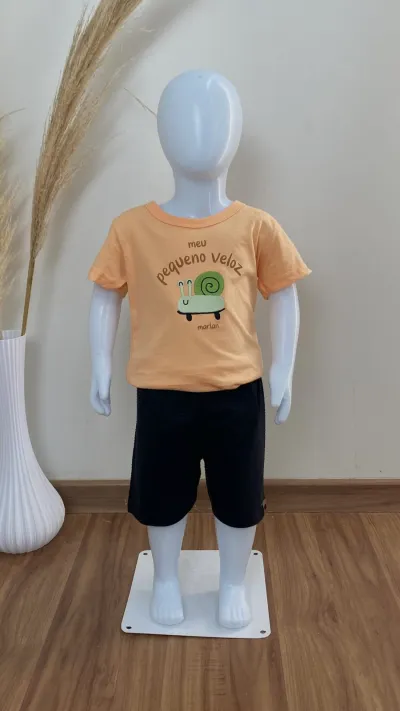 CONJUNTO MASCULINO INFANTIL SEM MANGA+BERMUDA