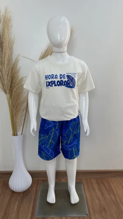 CONJUNTO MASCULINO INFANTIL SEM MANGA+BERMUDA
