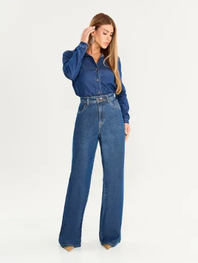 MAX DENIM — CALÇA FEMININO ADULTO WIDELEG
