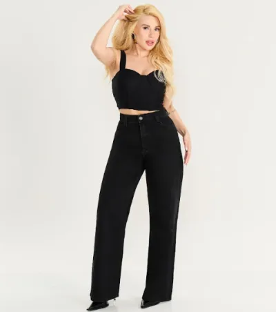 MAX DENIM — CALÇA FEMININO ADULTO WIDE LEG