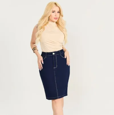 MAX DENIM — SAIA FEMININO ADULTO CURTO