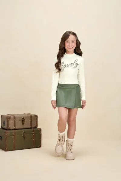 MILLI&NINA — CONJUNTO FEMININO INFANTIL MANGA LONGA+SAIA