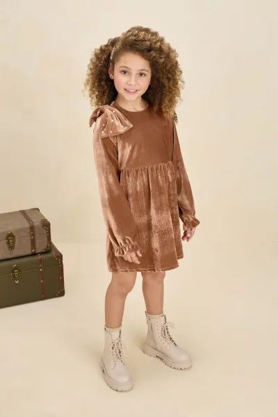 MILLI&NINA — VESTIDO FEMININO INFANTIL MANGA LONGA CURTO