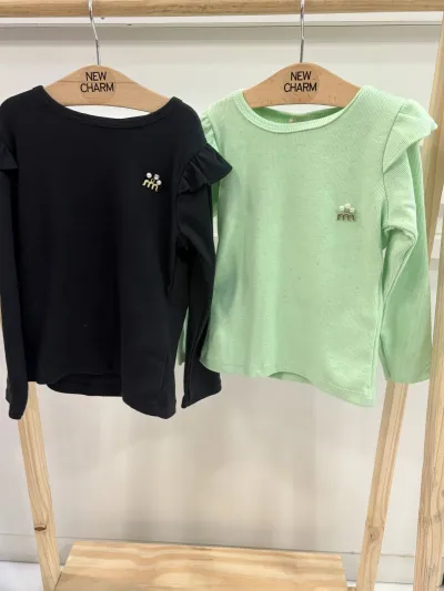 BLUSA FEMININO INFANTIL MANGA LONGA CANELADA