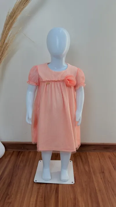 VESTIDO FEMININO INFANTIL SEM MANGA TULE