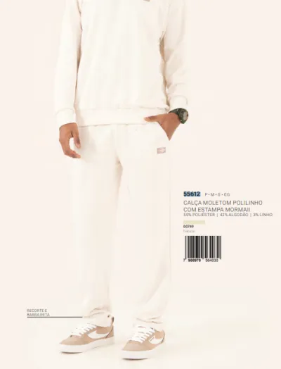 MORMAII — CALÇA MASCULINO ADULTO MOLETOM