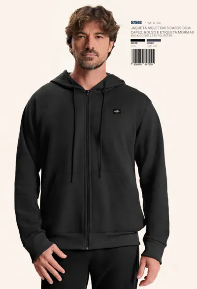 MORMAII — JAQUETA MASCULINO ADULTO MOLETOM
