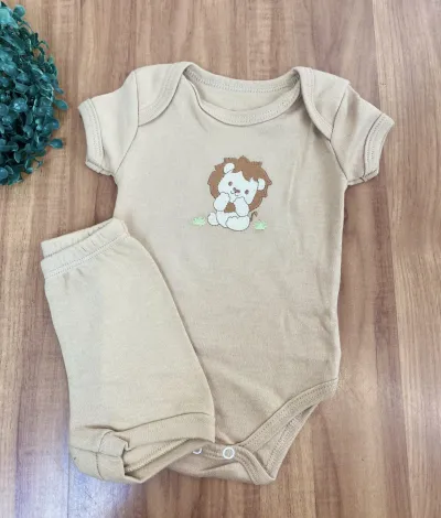 CONJUNTO MASCULINO INFANTIL BODY SEM MANGA+SHORTS