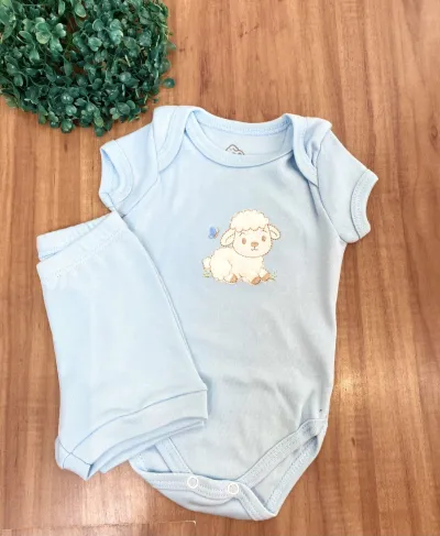 CONJUNTO MASCULINO INFANTIL BODY SEM MANGA+SHORTS