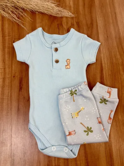 NOSSO BEBE — CONJUNTO MASCULINO INFANTIL BODY MANGA CURTA+CALÇA