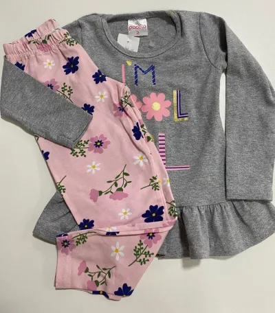 CONJUNTO FEMININO INFANTIL MANGA LONGA R130