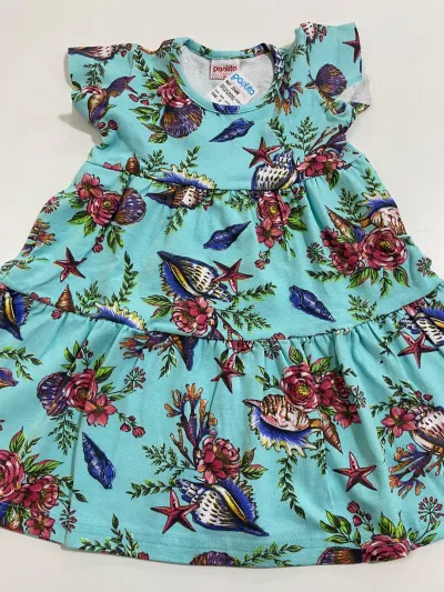 VESTIDO FEMININO INFANTIL MANGA CURTA R130