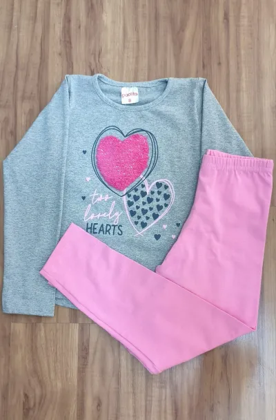 CONJUNTO FEMININO INFANTIL MANGA LONGA R130