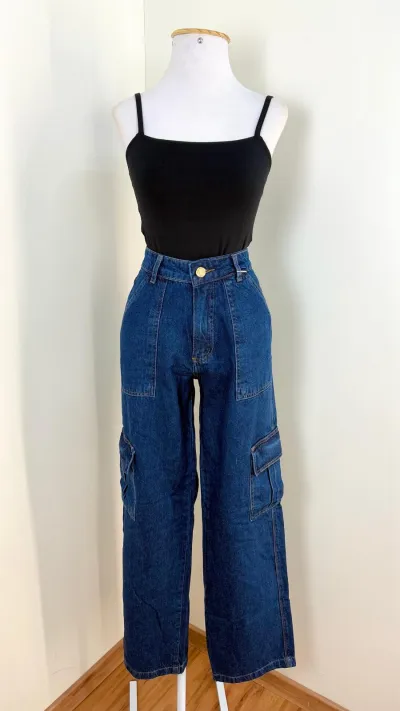 CALÇA FEMININO WIDE LEG LEG CARGO R74