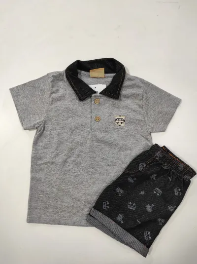 CONJUNTO MASCULINO INFANTIL SEM MANGA+SHORTS R01