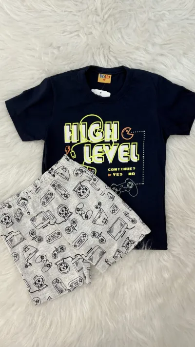 PIJAMA MASCULINO INFANTIL SEM MANGA  R01
