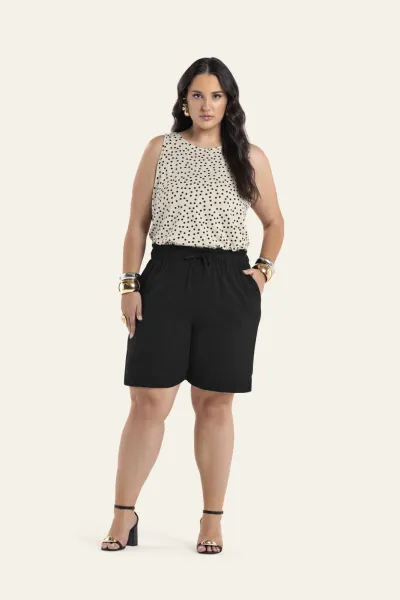 SECRET GLAM — SHORTS FEMININO ADULTO LINHO