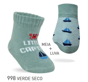 KIT LUVA+MEIA BABY MASCULINO