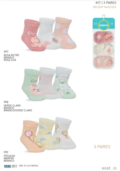 KIT MEIA FEMININO BABY R132