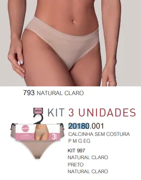 KIT CALCINHA C/3 S/COSTURA